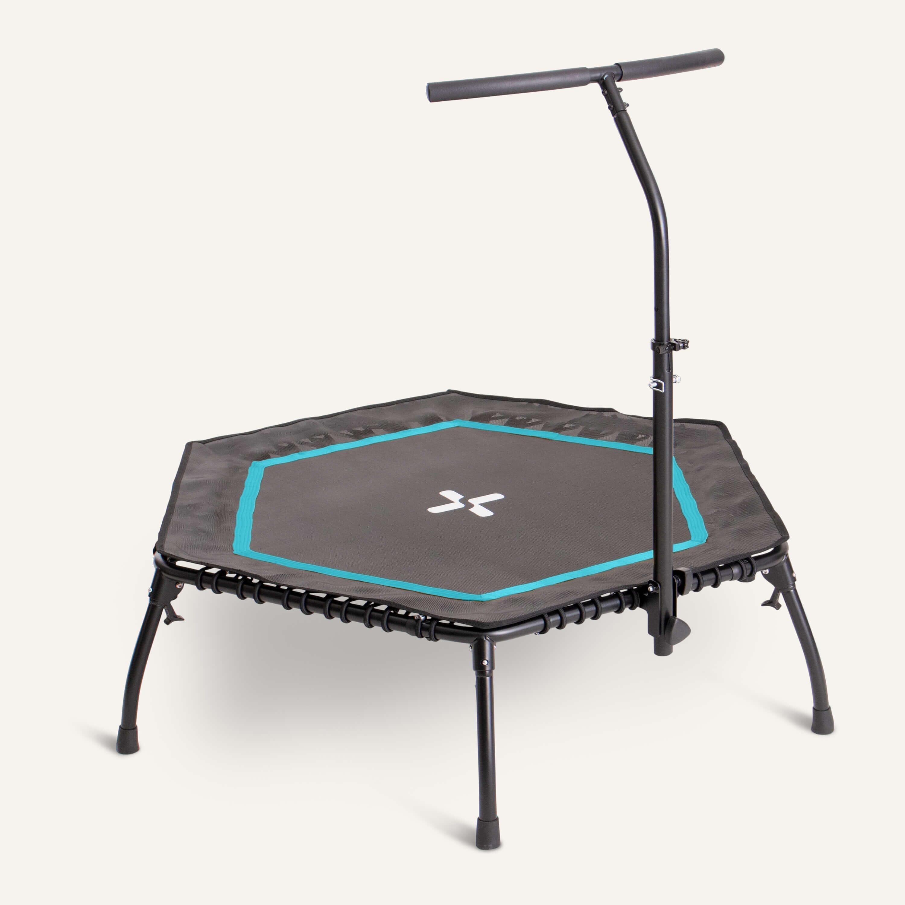 Faltbares Fitness Trampolin mit klappbaren Standbeinen SP-T-2100 SportPlus Petrol 