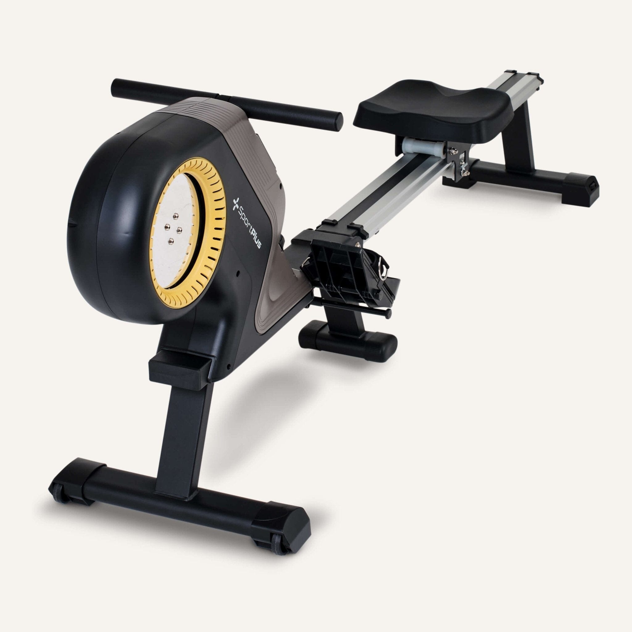 DESIGN Rudergerät für zuhause mit 8 Stufen SP-MR-1300 SportPlus Black/Sun 