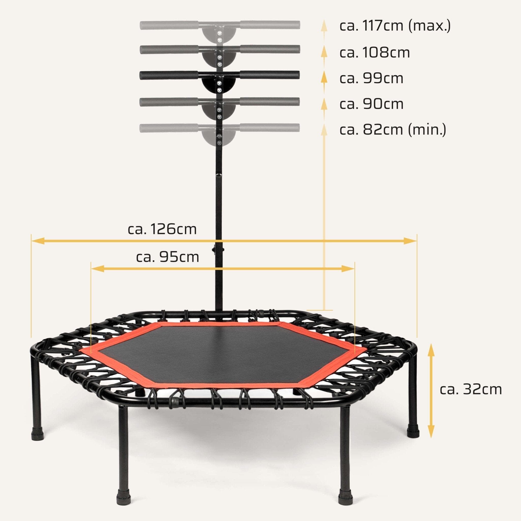 Höhenverstellbares Fitness Trampolin SP-T-110 SportPlus 