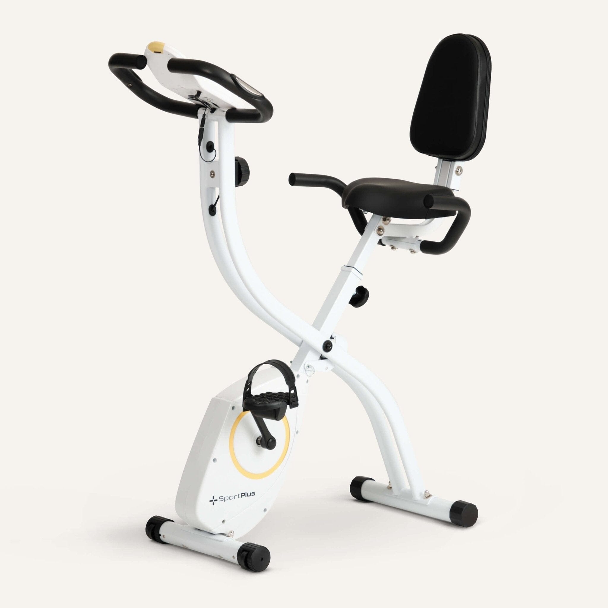 Klappbarer Heimtrainer (S-Bike) mit Rückenlehne & App-Kompatibilität SP-HT-1300-iE SportPlus Snow/Sun 