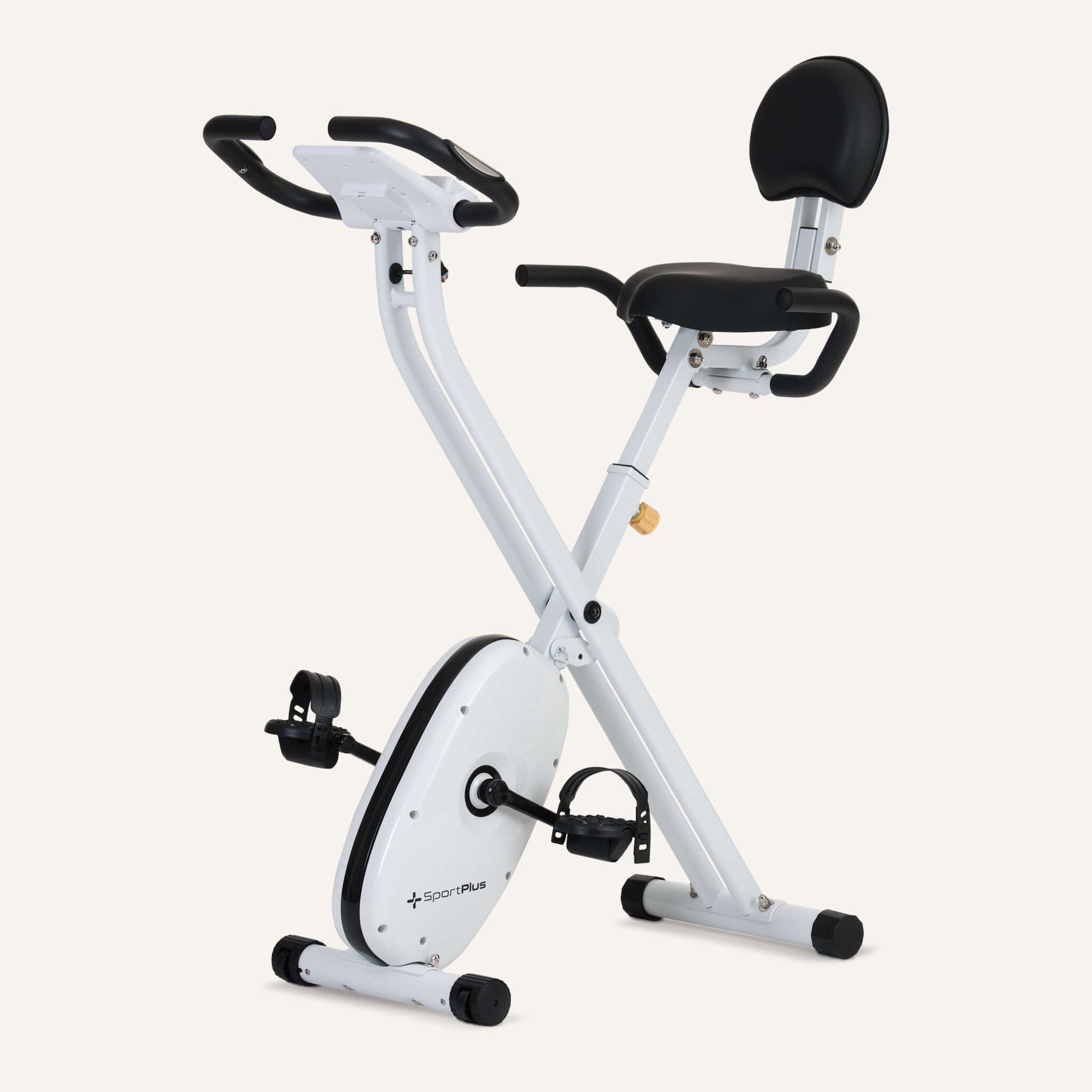 Klappbarer Heimtrainer (X-Bike) Computer gesteuert mit Rückenlehne & App-Steuerung SP-HT-1004-iE SportPlus Snow/Sun 
