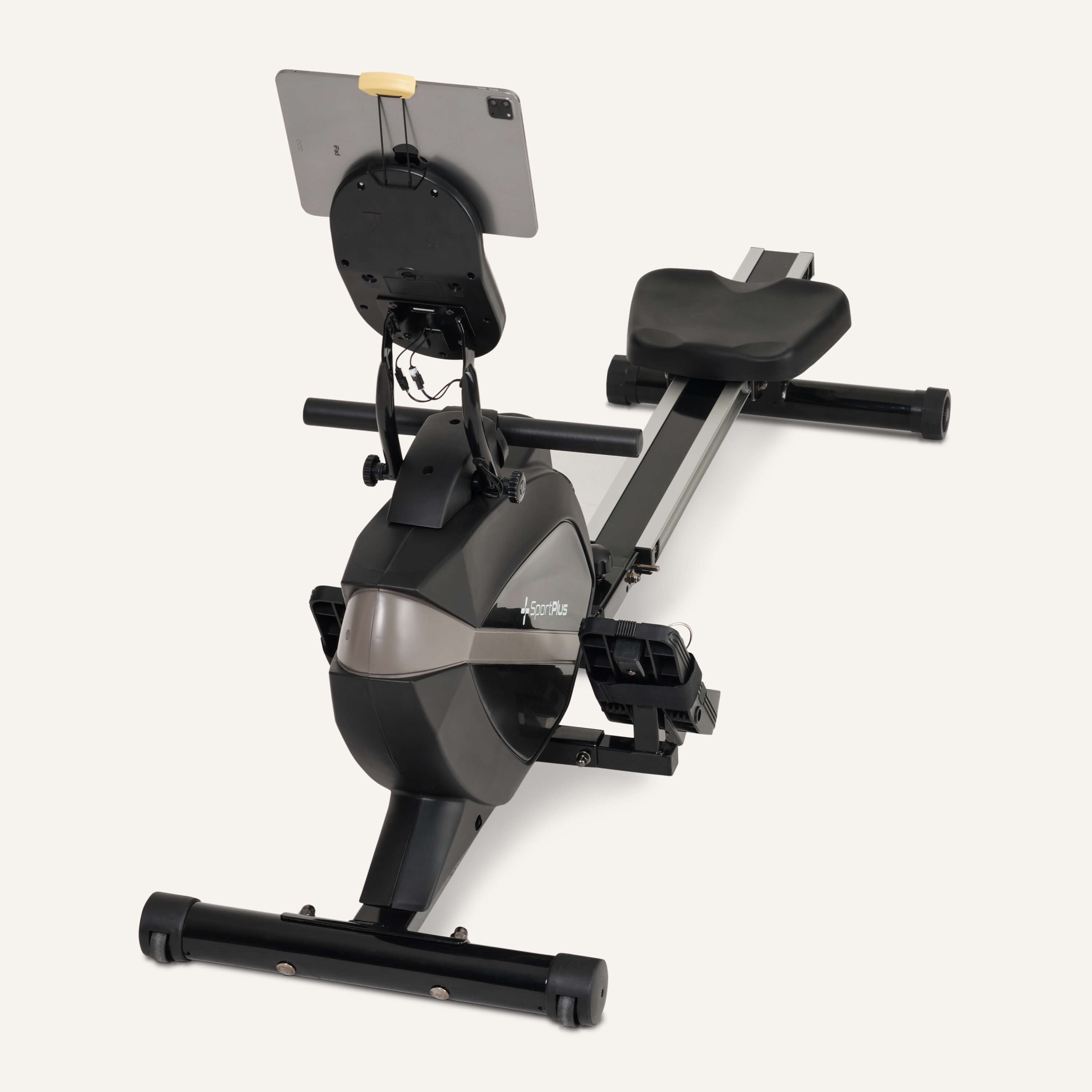Rudergerät für zuhause mit 8 Stufen & App-Steuerung SP-MR-008-B SportPlus Black/Sun 